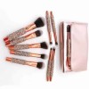 10PCS Synthetic Hair Cosmetic Brush Set with PU Bag