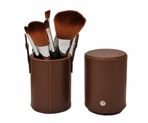 Cosmetic Brush Jar Makeup Brush Holder PU Material