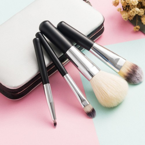 4PCS Travel Brush Set Makeup Brush with Wallet Box