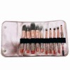 10PCS Synthetic Hair Cosmetic Brush Set with PU Bag