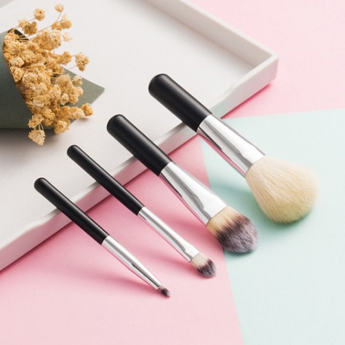 4PCS Travel Brush Set Makeup Brush with Wallet Box