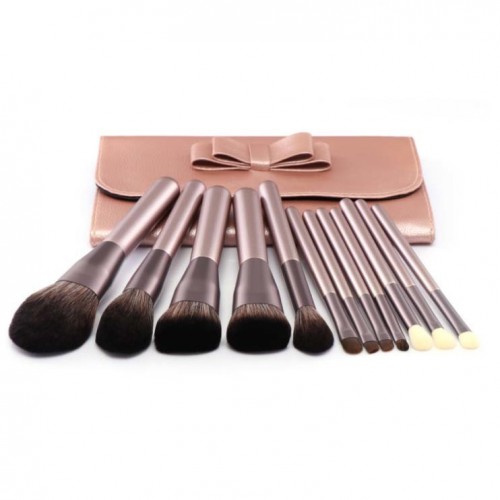 OEM Synthetic Hair 12PCS Makeup Brush Set with PU Bag