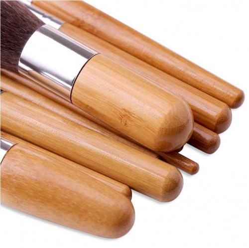 Synthetic Hair 11PCS Cosmetic Makeup Brush Set with Bamboo Handle