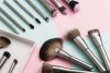 12PCS Professional Makeup Brush Synthetic Hair Golden Aluminum Handle