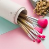 7PCS Colorful Brush Set Cosmetic Brush Makeup Brush with Cylinder Jar