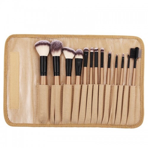 Cosmetic Brush with Goat Hair Wooden Handle.