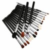 18PCS Natural Hair Cosmetic Makeup Brush Set with Zipper Pouch