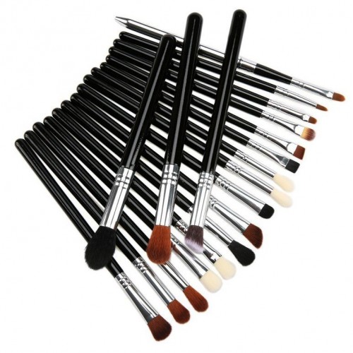 18PCS Natural Hair Cosmetic Makeup Brush Set with Zipper Pouch