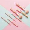 7PCS Rose Glod Ferrule Brush Set Rose Gold Aluminum Handle Makeup Brush
