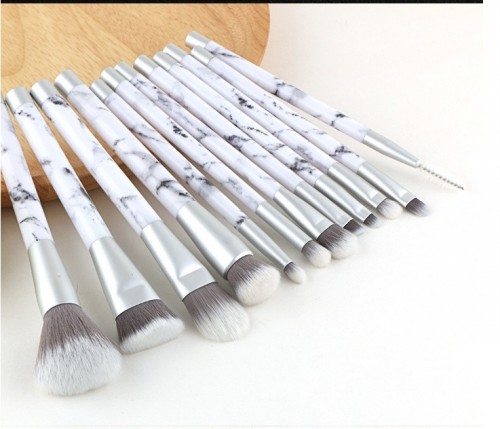 Nylon Hair 10PCS Marble Handle Makeup Brush Cosmetic Brush Set