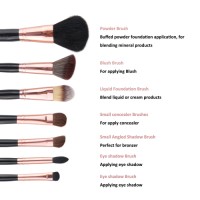 7 PCS/Set Rose Gold Makeup Brush Set Cosmetics Beauty Makeup Tools Professional Make up Brush Natural Hair and Synthetic Hair