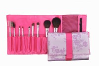 Travel Brush Set with Natural Hair in Chinese Style Fabric Bag