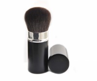 Makeup Brush Retractable Kabuki Black Metal Case Portable Style