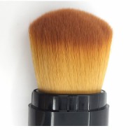Telescopic Aluminum Ferrule Cosmetic Makeup Brush with Vegan Hair