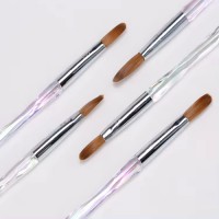 New Style Nail Salon Metal Handle Sculpted Nylon Hair Acrylic Brush