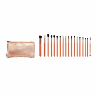 Professional Natural Hair 18PCS Cosmetic Makeup Brush Set with Pink Handle