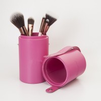 Rose Gold Ferrule Makeup Brush in Pink Brush Holder