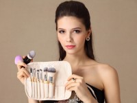 8PCS Cosmetic Brushes with Bamboo Handle