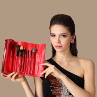 7PCS Cosmetic Makeup Brush with Red Roll