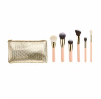 High Quality 6PCS Synthetic Hair Makeup Brush Set with Zipper Bag