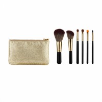 Travel Makeup Brush Set Synthetic Hair Wood Handle